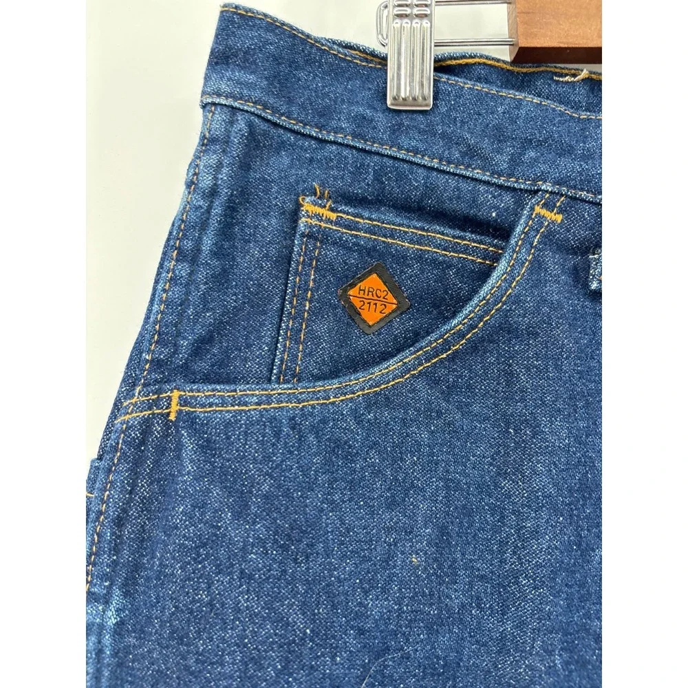 Wrangler FR Jeans Mens Blue Flame Resistant Relaxed Fit Workwear 38x32 NWOT